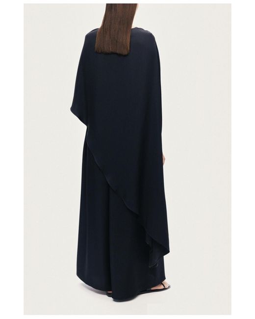 Nocturne Blue Draped Cape Blouse