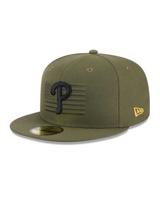 Men's Philadelphia Phillies New Era Green 2023 Armed Forces Day On-Field  59FIFTY Fitted Hat