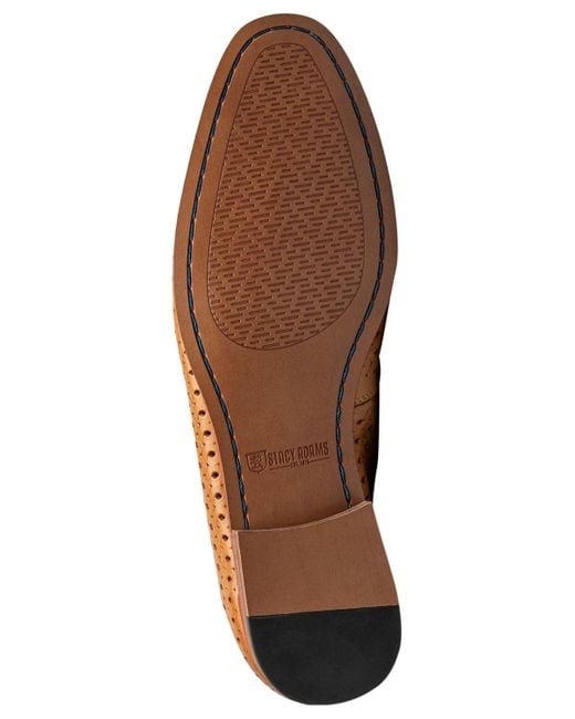 Stacy Adams Brown Winden Perforated Slip-on Loafers for men