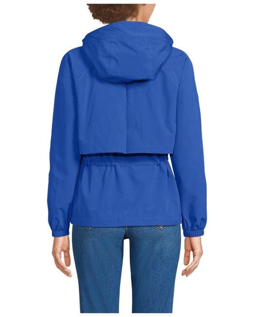 Lands' End Blue Squall Packable Rain Jacket