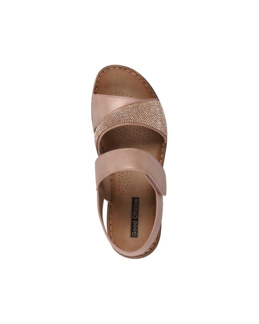 Gc Shoes Brown Lux Embellished Wedge Sandals