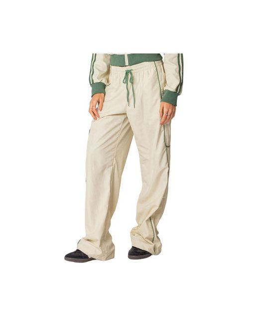 Edikted Superstar Nylon Track Pants in Metallic Lyst