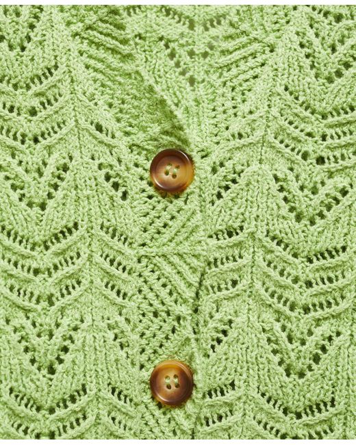 Mango Green Drawstring Detail Knitted Cardigan