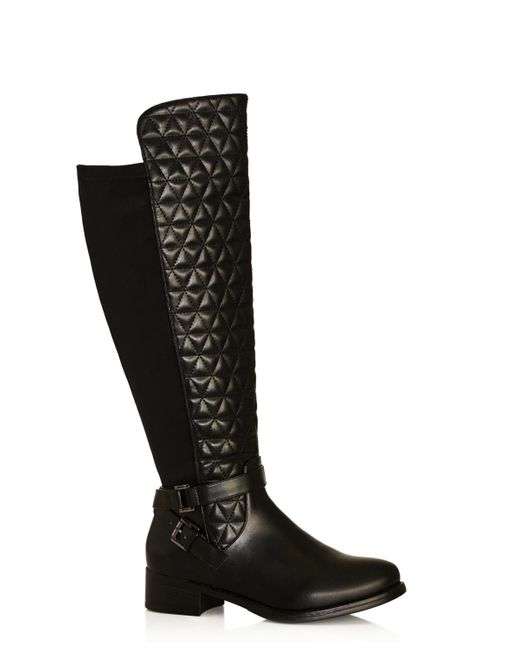 Avenue Wide Fit Diana Boot in Black Lyst