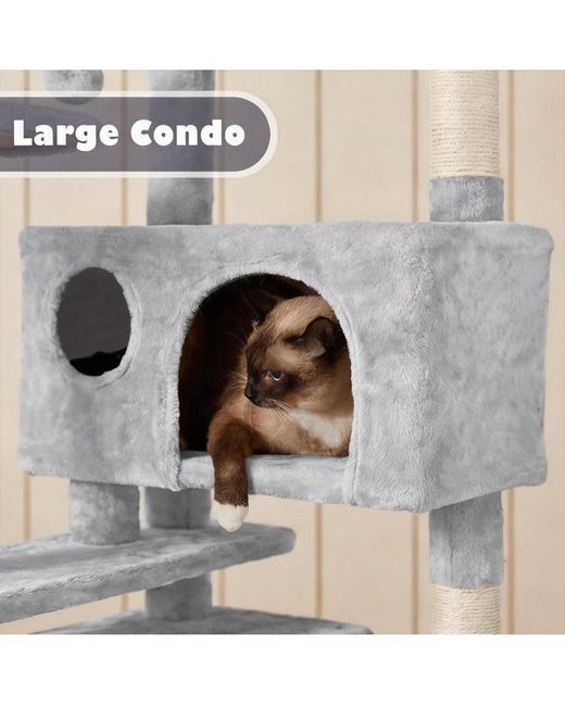 Aronkl White Multi-level Cat Tree Tower