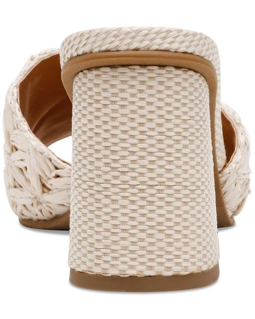 Dolce Vita White Honey Raffia Block-heel Dress Sandals