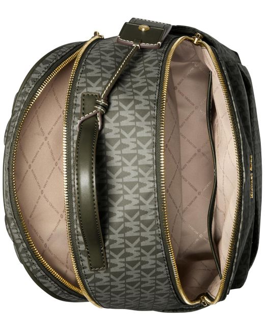 Michael Kors Gray Michael Sable Large Printed Signature Logo Backpack
