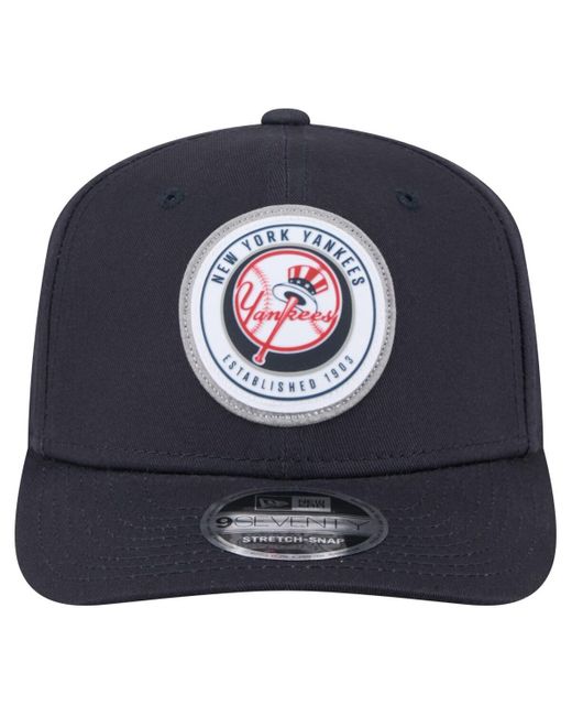 KTZ Blue New York Yankees Circle Patch 9seventy Stretch-snap Hat for men