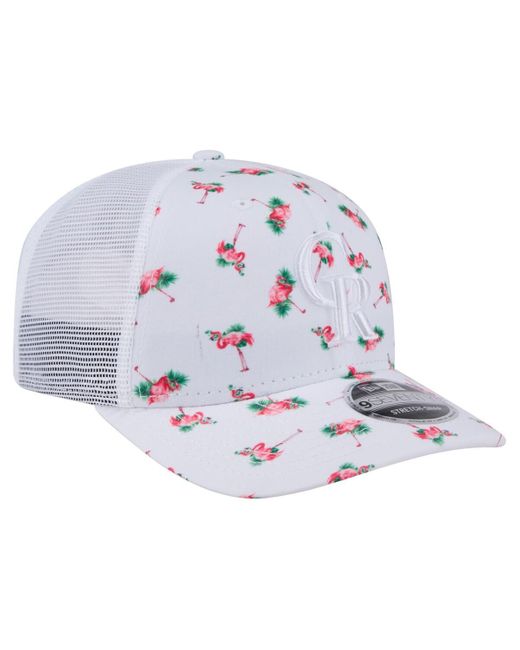 KTZ White Colorado Rockies Flamingo Mesh Back 9seventy Stretch-snap Hat for men