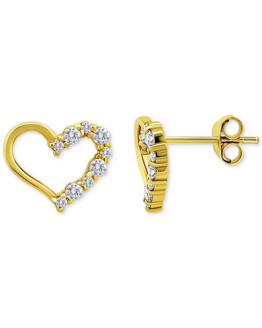 Giani Bernini Metallic Cubic Zirconia Open Heart Stud Earrings