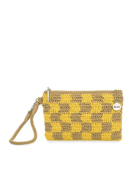 The Sak Yellow Vita Crochet Small Wristlet Wallet