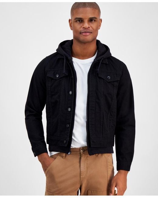 Sun & Stone Black Sun + Stone Dillon Trucker Jacket for men
