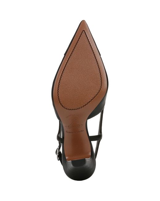 Franco Sarto Black Sabrina Pointed Toe Slingbacks Pumps