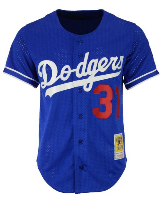 Mitchell & Ness Synthetic Men's Authentic Mesh Batting Practice V-neck Jersey in Blue for Men - Lyst