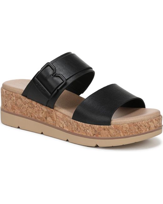 Dr. Scholls Brown Once More Platform Slide Sandals