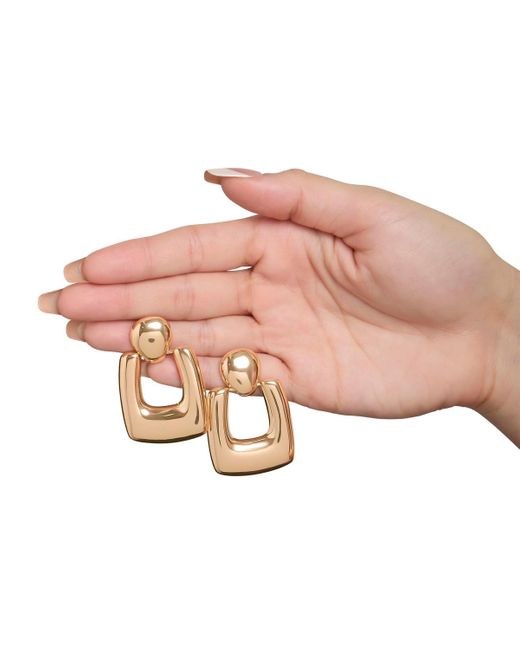 BCBGMAXAZRIA White Retro Rectangle Drop Earrings