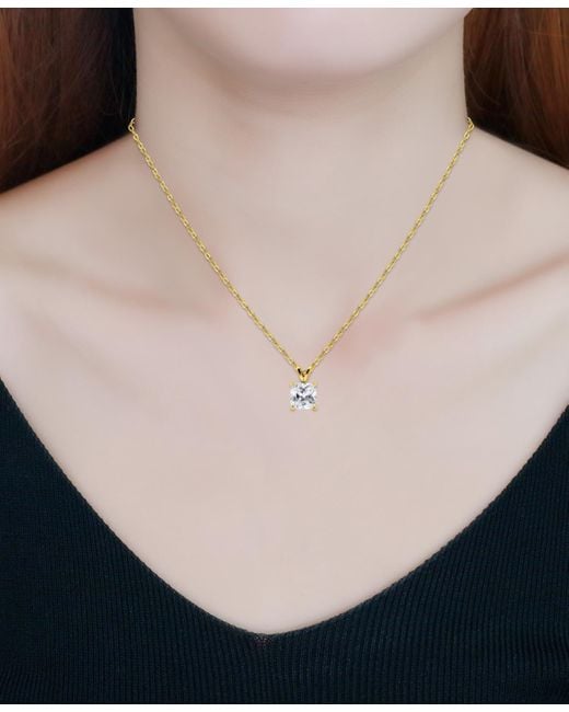 Giani Bernini Metallic Cubic Zirconia Cushion Solitaire Pendant Necklace