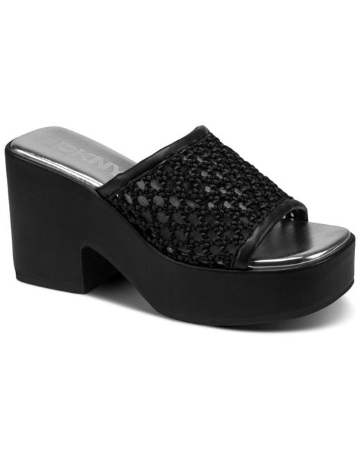 DKNY Black Multan Platform Dress Sandals