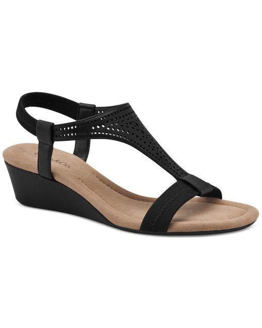 Style & Co. Black Step N Flex Vacanzaa Wedge Sandals