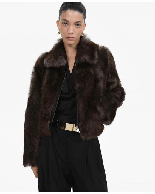 Mango Black Party Leather Jacket
