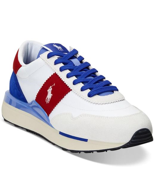 Polo Ralph Lauren Blue Train 89 Paneled Lace-up Sneakers for men