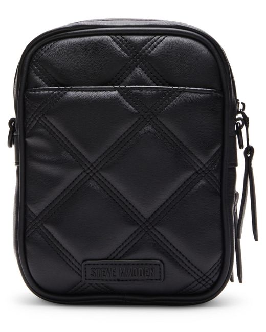 Steve Madden Black Drakee Quilted Small Crossbody Bag