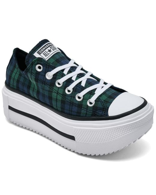 Converse Blue Chuck Taylor All Star Lift Double Stack Low Top Platform Casual Sneakers From Finish Line