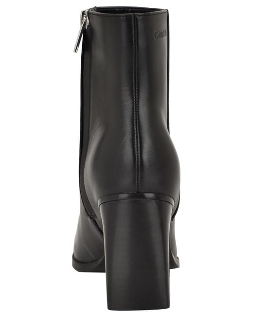 Calvin Klein Black Dezzi High Block Heel Booties
