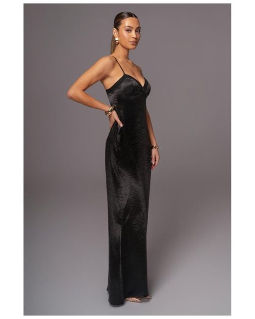 JLUXLABEL Gray Surreal Satin Maxi Dress