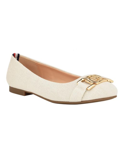 Tommy Hilfiger White Gallyne Classic Ballet Flats