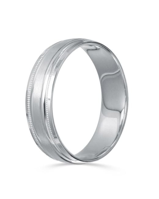 Macy's Men's Metallic High-polished Etched Wedding Band