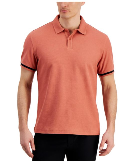 Alfani Red Regular-fit Tipped Polo Shirt for men