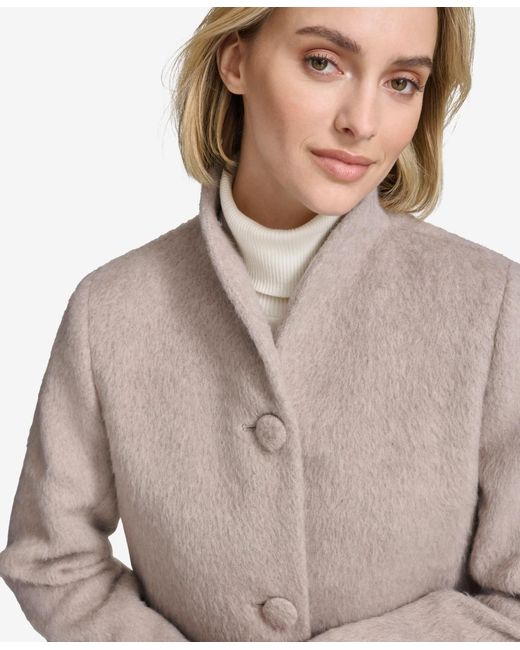 Andrew Marc Blue Piper Button Front Wool Blend Jacket