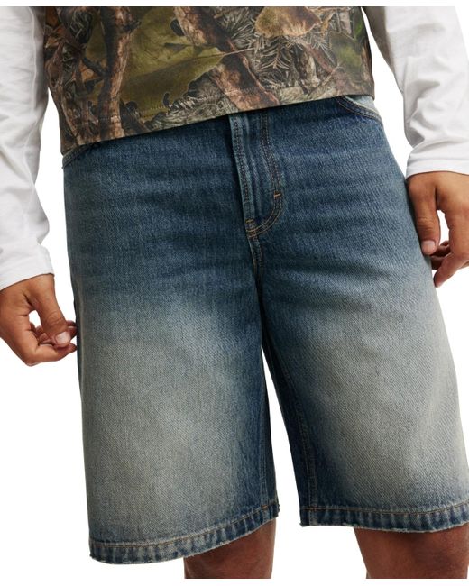 Cotton On Blue baggy Denim Shorts for men