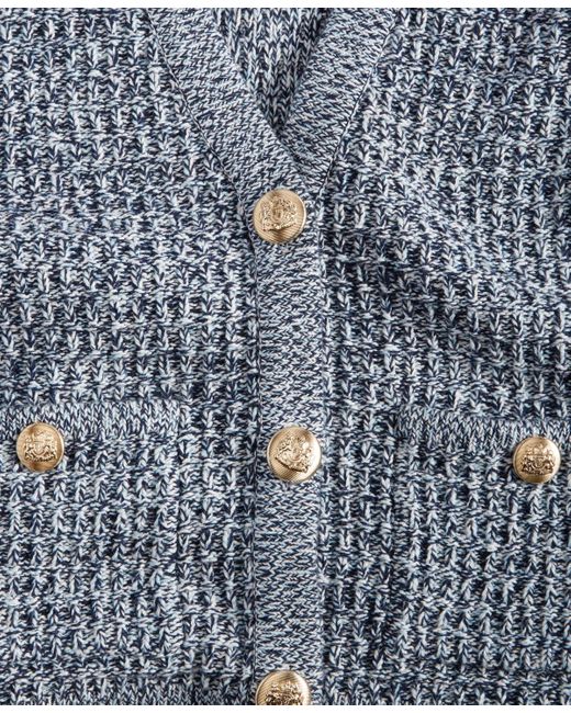 On 34th Blue Trendy Plus Size Cotton Button-front Cardigan