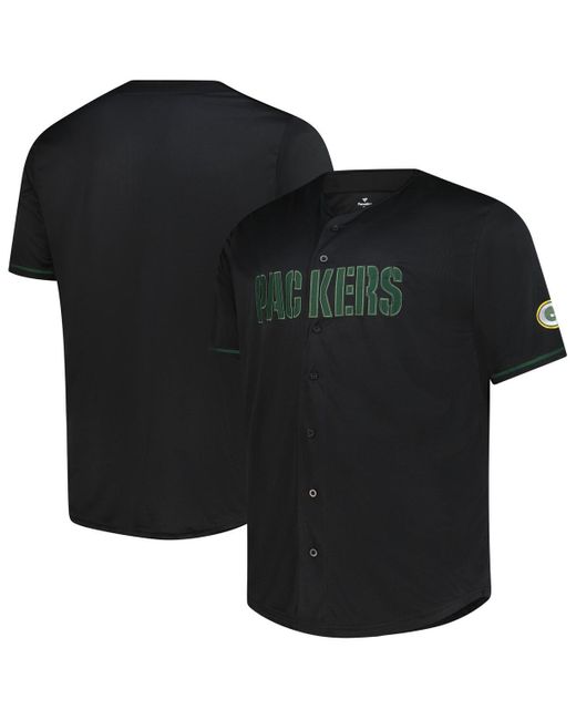 Profile Women's Black Green Bay Packers Big Tall Pop Full-button