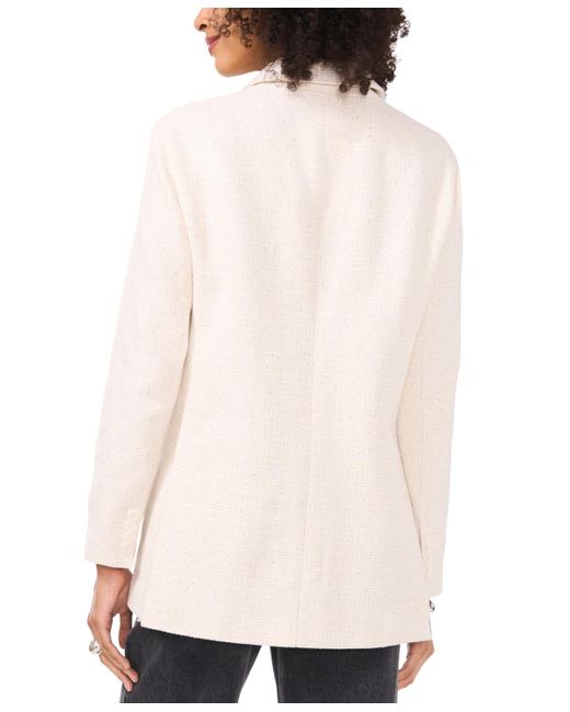 Vince Camuto White Embellished Notched-collar Blazer