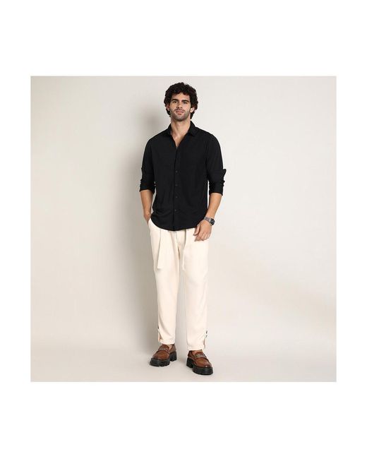 Campus Sutra Black Onyx Everyday Solid Shirt for men