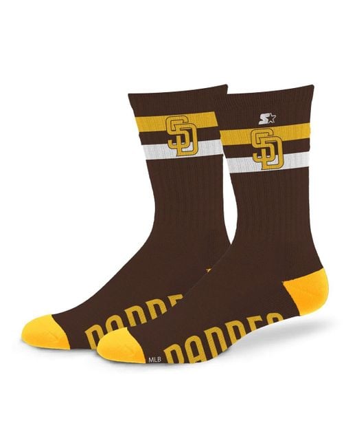 Starter Brown And San Diego Padres Team Color Two-stripe Crew Socks