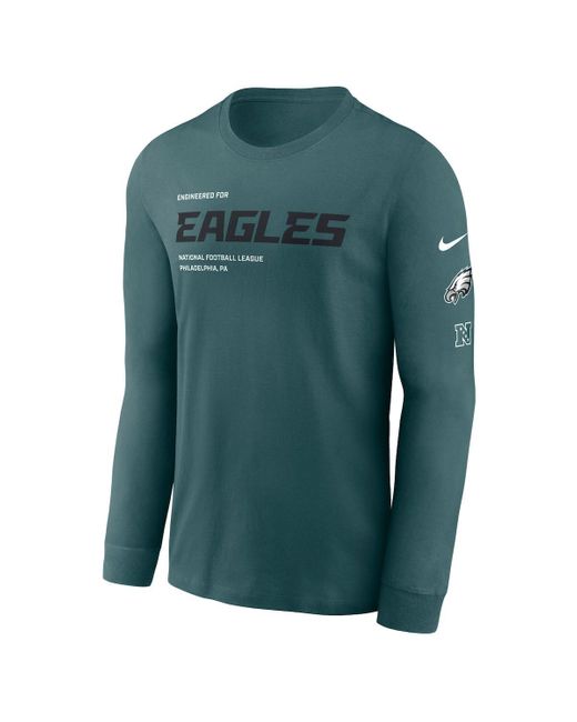 Nike Green Midnight Philadelphia Eagles Play To Win Essential Long Sleeve T-shirt for men