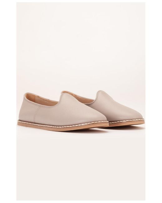 Epilogue Shoes Pink Dalya Leather Slip On Flats ()