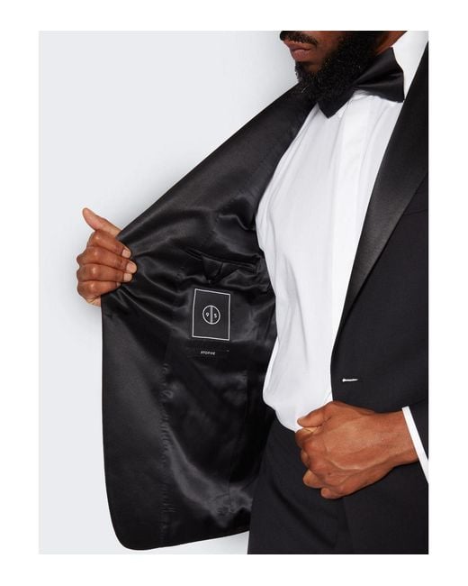 9tofive Black Men S Wool Tuxedo Jacket for men