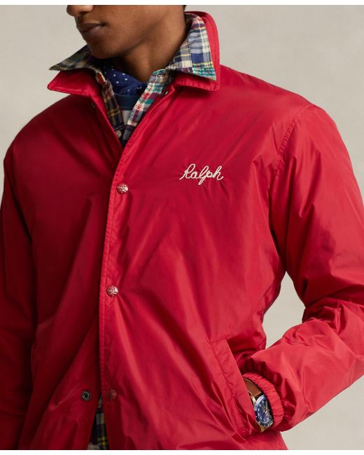 Polo Ralph Lauren Red Water-repellent Coach Jacket for men