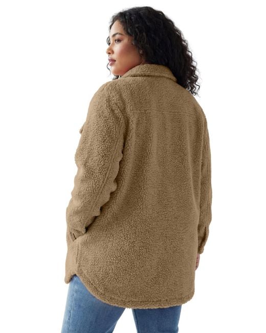 Woman Within Brown Within Berber Button-front Jacket