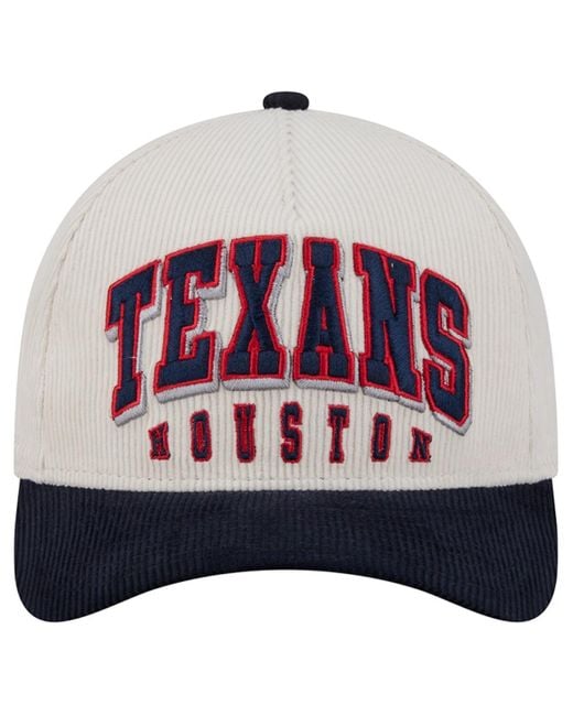 KTZ Red Cream/navy Houston Texans Two-tone Sided Corduroy 9forty A-frame Adjustable Hat for men