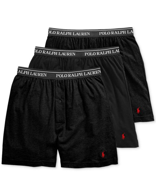 Polo Ralph Lauren Black 3-pack. Cotton Classic Knit Boxers for men