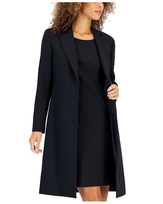 Le Suit Crepe Topper Jacket & Sheath Dress Suit Set in Black | Lyst
