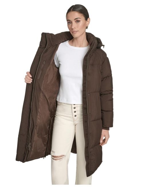 Levi's Brown Regular Mid-length Puffer Jacket