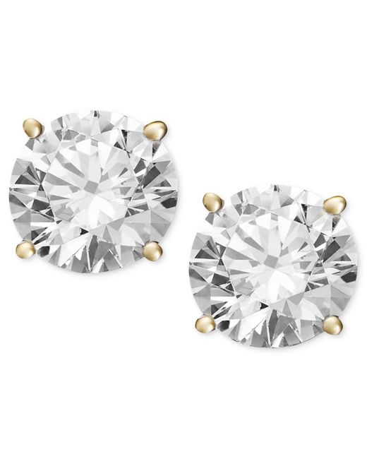 Macy's Diamond Stud Earrings (2 Ct. T.w.) In 14k Gold Or White Gold in