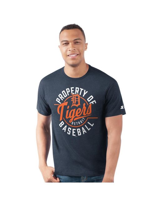 Starter Blue Detroit Tigers Prime Time Property Of T-shirt for men